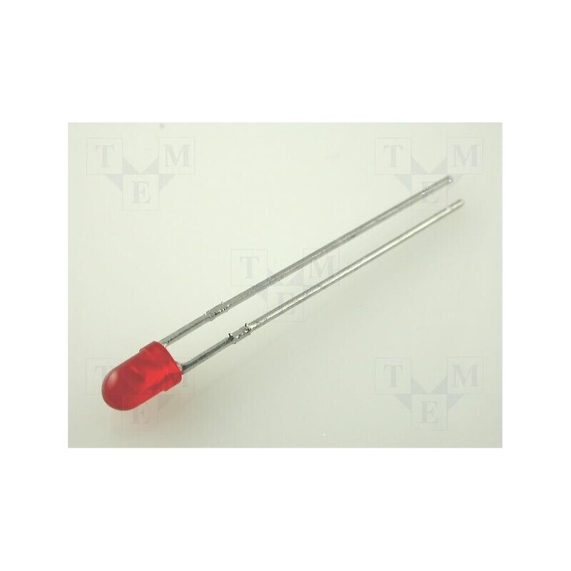 LED 3mm roșie 0,8-5mcd 60° convex | Electronic-mag.ro | Componente Electronice