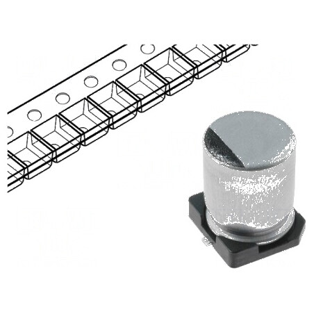 Condensator electrolitic SMD 100uF 25VDC Ø6,3x7,7mm ±20% | Electronic-mag.ro | Componente Electronice
