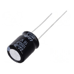 Condensator electrolitic THT 1000uF 16V Ø10x12mm ±20% | Electronic-mag.ro | Componente Electronice