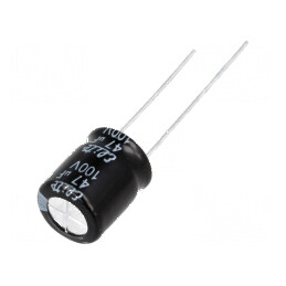 Condensator electrolitic THT 47uF 100VDC Ø10x12,5mm ±20% | Electronic-mag.ro | Componente Electronice
