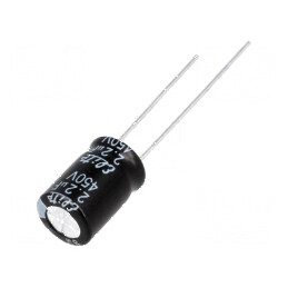 Condensator electrolitic THT 2,2uF 450VDC Ø8x11,5mm ±20% | Electronic-mag.ro | Componente Electronice
