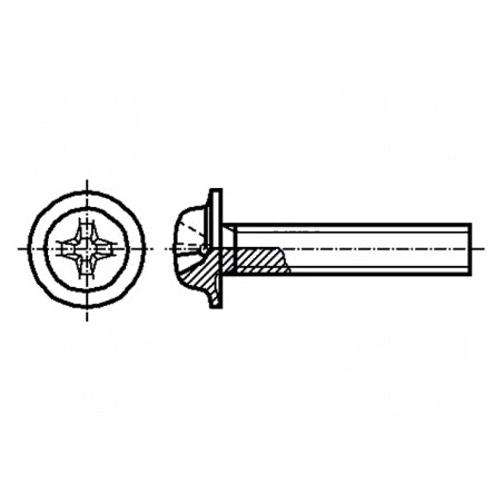Şurub cu flanşă M5x10 mm, cap buton Phillips PH2, oţel zincat | Electronic-mag.ro | Componente Electronice