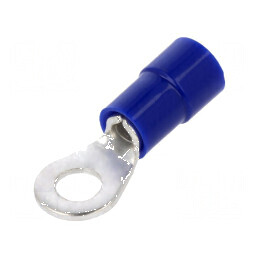 Vârf inelar M4 Ø 4,3mm pentru cablu 1,5-2,5mm² izolată crimpat | Electronic-mag.ro | Componente Electronice
