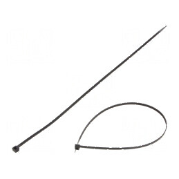 Colier de strângere poliamidă 80N, 430mm x 4,8mm, negru | Electronic-mag.ro | Componente Electronice
