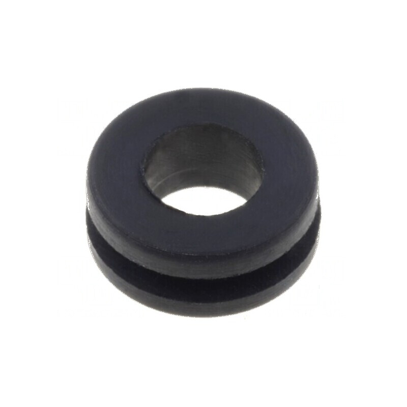 Manşon din gumă neagră Ø 6mm, Ø orificiu 4,1mm | Electronic-mag.ro | Componente Electronice