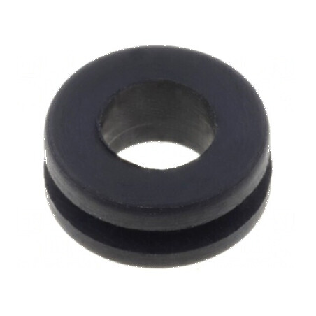 Manşon din gumă neagră Ø 6mm, Ø orificiu 4,1mm | Electronic-mag.ro | Componente Electronice