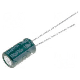 Condensator electrolitic low ESR THT 100uF 35VDC Ø6,3x11mm | Electronic-mag.ro | Componente Electronice