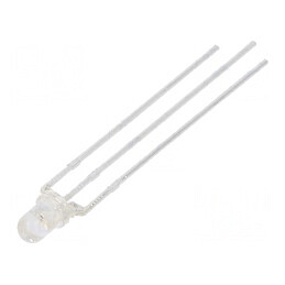 LED 3mm roșu/albastru 30° convex - Nr. term: 3 | Electronic-mag.ro | Componente Electronice