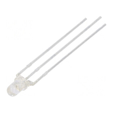 LED 3mm roșu/albastru 30° convex - Nr. term: 3 | Electronic-mag.ro | Componente Electronice
