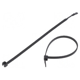 Colier de strângere poliamidă L: 160mm W: 3,6mm 130N negru | Electronic-mag.ro | Componente Electronice