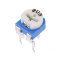 Potențiometru orizontal 20kΩ 100mW pentru montare singură | Electronic-mag.ro | Componente Electronice
