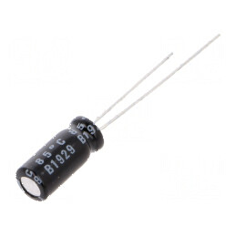 Condensator electrolitic THT 100uF 10V 4x11mm ±20% 145mA | Electronic-mag.ro | Componente Electronice