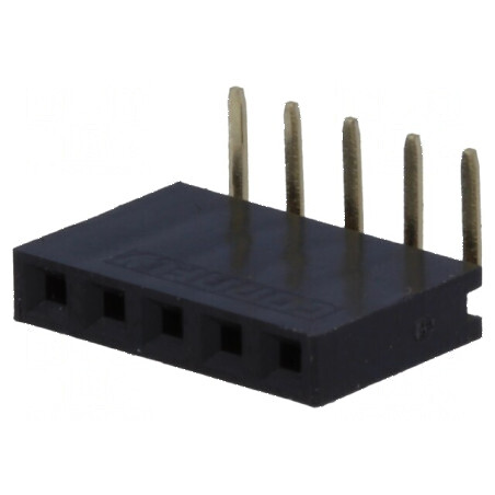 Conector şiruri pini soclu mamă 5 pini unghi 90° 2,54mm | Electronic-mag.ro | Componente Electronice