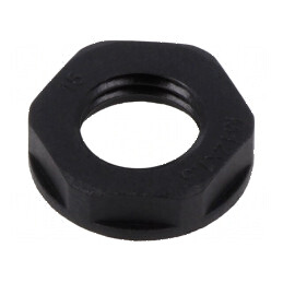 Piuliță M12 poliamidă neagră 18mm, filet metric 1,5 | Electronic-mag.ro | Componente Electronice