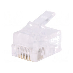 Conector RJ12 6 pini neecranați aurit 6p6c | Electronic-mag.ro | Componente Electronice