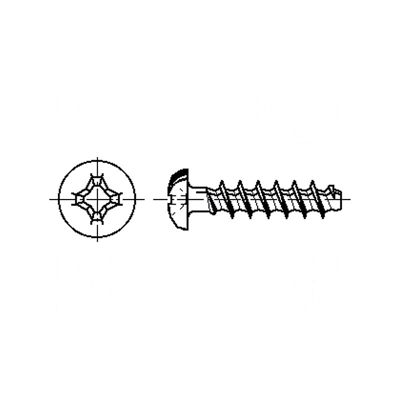 Şurub pentru plastic 2,2x8mm Cap buton Phillips PH1 oţel zincat | Electronic-mag.ro | Componente Electronice