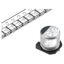 Condensator electrolitic low ESR SMD 100uF 6.3V 6.3x5.8mm | Electronic-mag.ro | Componente Electronice