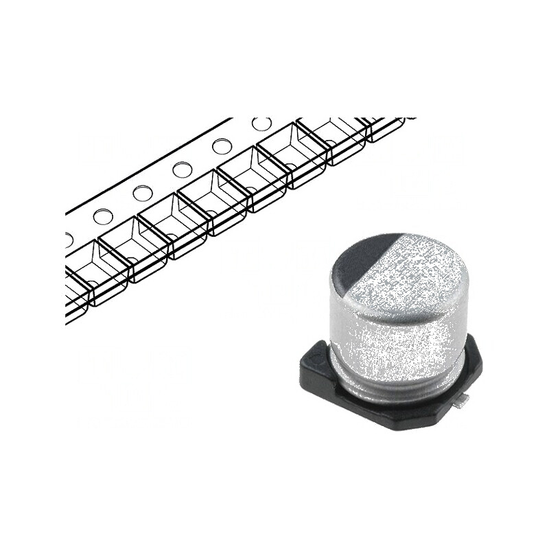 Condensator electrolitic low ESR SMD 100uF 6.3V 6.3x5.8mm | Electronic-mag.ro | Componente Electronice