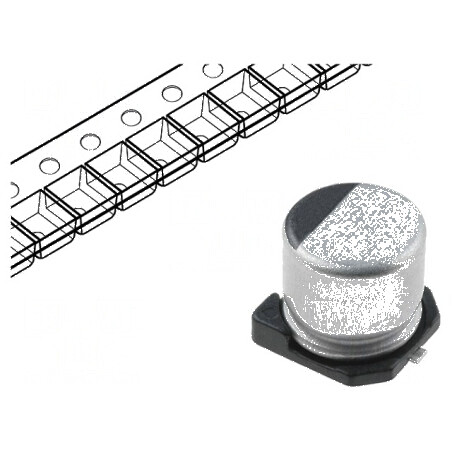 Condensator electrolitic low ESR SMD 100uF 6.3V 6.3x5.8mm | Electronic-mag.ro | Componente Electronice