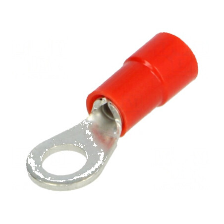 Vârf inelar M4 Ø 4,3mm pentru cablu izolată 0,25-1,5mm² crimpat | Electronic-mag.ro | Componente Electronice