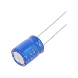 Condensator electrolitic THT 820uF 6,3VDC Ø10x12mm ±20% | Electronic-mag.ro | Componente Electronice