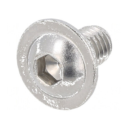 Şurub cu flanşă M6x10, Cap buton imbus HEX 4mm, ISO 7380-F | Electronic-mag.ro | Componente Electronice