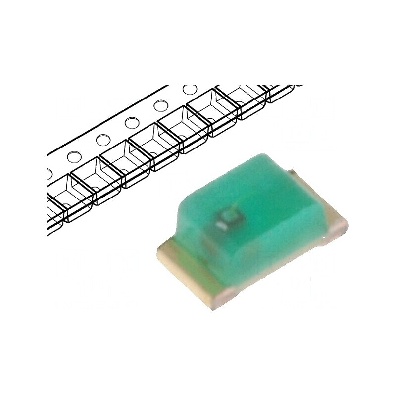 LED SMD 0603 verde 3-12mcd 1,6x0,8x0,65mm 120° 20mA 568nm | Electronic-mag.ro | Componente Electronice