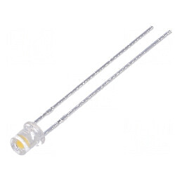 LED 3mm alb cald 3000K 780-1300mcd 100° plat | Electronic-mag.ro | Componente Electronice