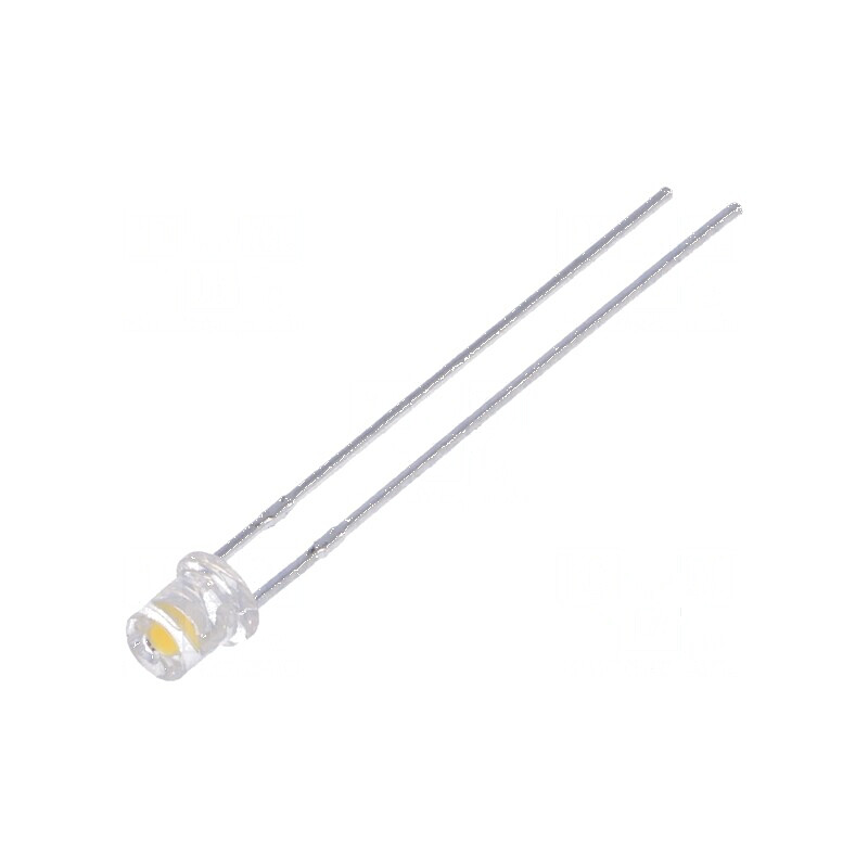 LED 3mm alb cald 3000K 780-1300mcd 100° plat | Electronic-mag.ro | Componente Electronice