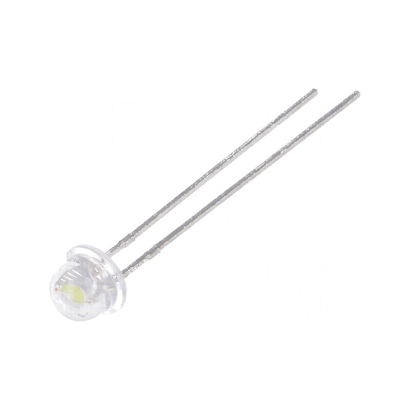 LED 4,8mm alb rece 1300-2200mcd 90° convex | Electronic-mag.ro | Componente Electronice