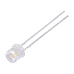 LED 5mm alb cald 3000K 1000÷1700mcd 100° plat | Electronic-mag.ro | Componente Electronice