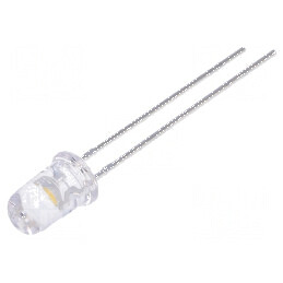 LED 5mm alb cald 5000÷8500mcd 30° convex | Electronic-mag.ro | Componente Electronice