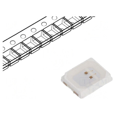 LED SMD 2835 PLCC2 roşie 1200-2000 mcd 3,5x2,8x0,8mm 120° | Electronic-mag.ro | Componente Electronice
