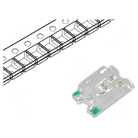 LED SMD 0805 Verde 600-800mcd 2x1,25x0,68mm 120° 20mA | Electronic-mag.ro | Componente Electronice