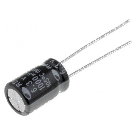 Condensator electrolitic THT 1000uF 6,3VDC Ø8x11,5mm ±20% | Electronic-mag.ro | Componente Electronice