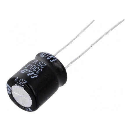Condensator electrolitic THT 330uF 25V 10x12,5mm ±20% | Electronic-mag.ro | Componente Electronice