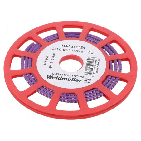 Markere Marcaj PVC Violet 1,3-3mm 7 buc -30÷80°C | Electronic-mag.ro | Componente Electronice