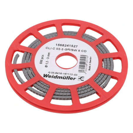 Markere Marcaj PVC gri 1,3÷3mm -30÷80°C 8 bucati | Electronic-mag.ro | Componente Electronice