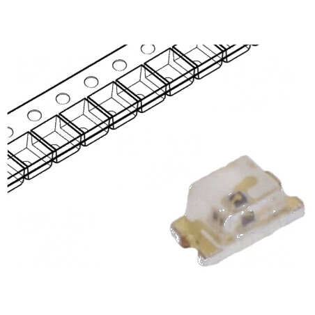 LED SMD 0603 portocalie 45-90mcd 1,6x0,8x0,8mm 130° 2-2,4V | Electronic-mag.ro | Componente Electronice