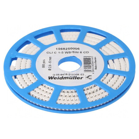 Markere Marcaj PVC albă, 6 bucăți, 2,5-5mm, temperatură 30-80°C | Electronic-mag.ro | Componente Electronice
