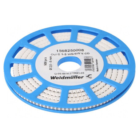 Markere Marcaj PVC Albă 8 bucăți 2,5÷5mm -30÷80°C | Electronic-mag.ro | Componente Electronice