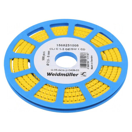 Markere Marcaj PVC galben 1 2,5÷5mm -30÷80°C | Electronic-mag.ro | Componente Electronice