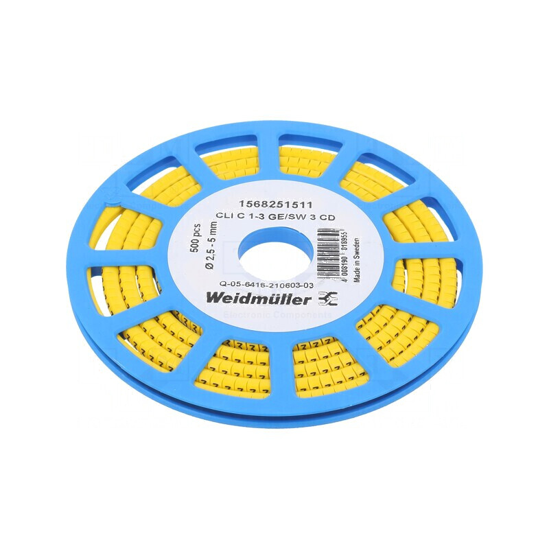 Markere Marcaj PVC galbenă 3 2,5÷5mm -30÷80°C | Electronic-mag.ro | Componente Electronice