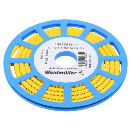 Markere Marcaj PVC galbenă 3 2,5÷5mm -30÷80°C | Electronic-mag.ro | Componente Electronice