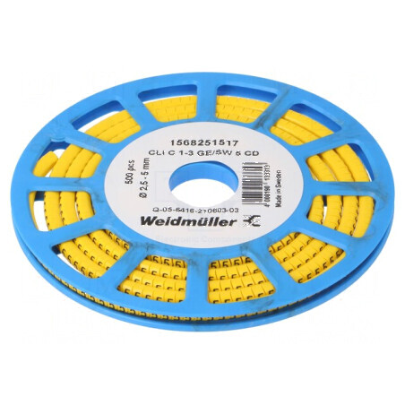Markere Marcaj PVC Galben 5 mm 30÷80°C | Electronic-mag.ro | Componente Electronice