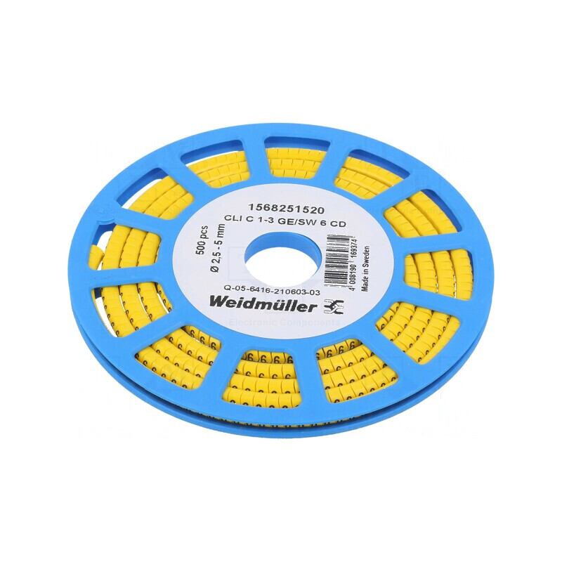 Markere Marcaj PVC galben 6 bucăți 2,5-5mm 30-80°C | Electronic-mag.ro | Componente Electronice