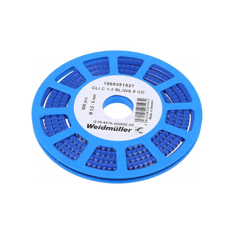 Markere Marcaj PVC Albastră 6 bucăți 2,5÷5mm 30÷80°C | Electronic-mag.ro | Componente Electronice