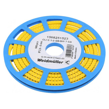 Markere Marcaj PVC galben 2,5-5mm -30÷80°C | Electronic-mag.ro | Componente Electronice