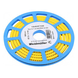 Markere Marcaj PVC Galben 8, 2,5-5mm -30° până la 80°C | Electronic-mag.ro | Componente Electronice
