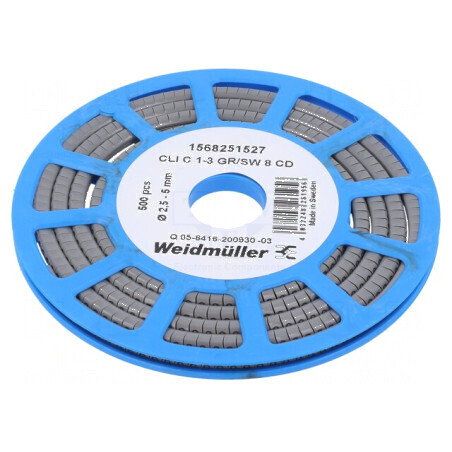 Markere Marcaj PVC Gri 8 Bucăți 2,5÷5mm -30÷80°C | Electronic-mag.ro | Componente Electronice